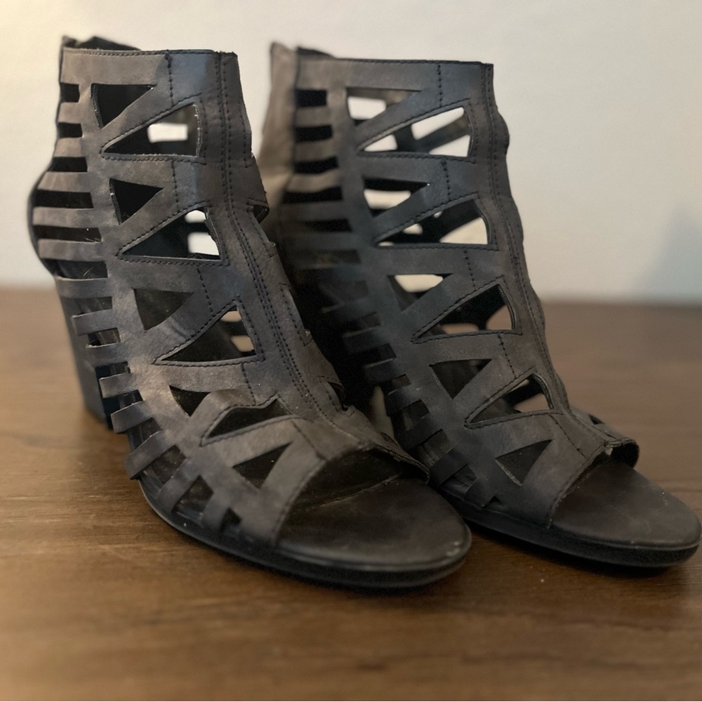 Sugar Black Cutout Ankle Booties